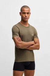 BOSS T-Shirt TShirtRN 3P Classic mit Stickerei Beige/Dunkelblau/Weiß/Braun