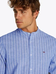 Tommy Jeans Langarmhemd BND STP SHRT EXT Hellblau/Blau