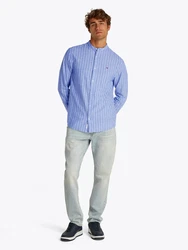 Tommy Jeans Langarmhemd BND STP SHRT EXT Hellblau/Blau