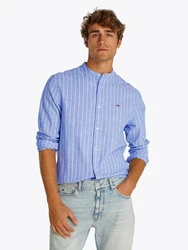 Tommy Jeans Langarmhemd BND STP SHRT EXT Hellblau/Blau