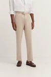 bugatti Anzughose mit Stretch und Bügelfalte Khaki/Beige/Braun