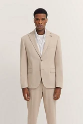 bugatti Anzugsakko mit Stretchfunktion Khaki/Beige/Braun