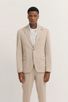 bugatti Anzugsakko mit Stretchfunktion Khaki/Beige/Braun