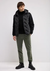 STREET ONE MEN Steppjacke mit Kapuze Schwarz