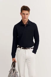 Langarm-Poloshirt mit langen rmeln