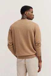 bugatti Rundhalspullover Khaki/Braun/Gelb/Beige