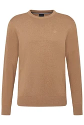 bugatti Rundhalspullover Khaki/Braun/Gelb/Beige