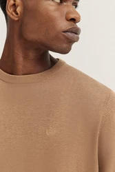 bugatti Rundhalspullover Khaki/Braun/Gelb/Beige