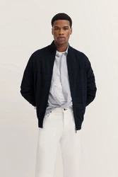 bugatti Strickjacke mit Reißverschluss Schwarz/Braun/Grau/Creme/Hellblau/Dunkelblau