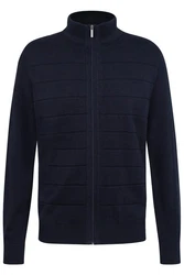 bugatti Strickjacke mit Reißverschluss Schwarz/Braun/Grau/Creme/Hellblau/Dunkelblau