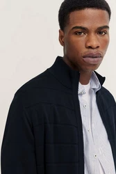 bugatti Strickjacke mit Reißverschluss Schwarz/Braun/Grau/Creme/Hellblau/Dunkelblau