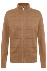 bugatti Strickjacke mit Reißverschluss Braun/Beige