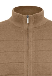 bugatti Strickjacke mit Reißverschluss Braun/Beige