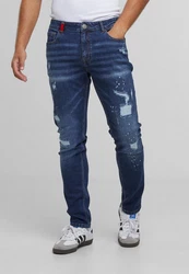 2Y Studios Jeans 2Y EMILIO RIPPED SLIM FIT JEANS Blau/Dunkelblau