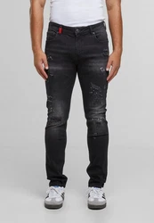 2Y Studios Jeans 2Y EMILIO RIPPED SLIM FIT JEANS Schwarz/Dunkelgrau/Grau