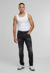 2Y Studios Jeans 2Y EMILIO RIPPED SLIM FIT JEANS Schwarz/Dunkelgrau/Grau