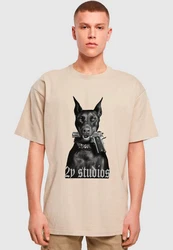 2Y Studios T-Shirt Doberman Oversize Tee Beige/Grau/Braun/Gelb