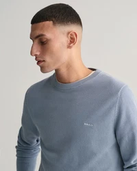 Gant Strickpullover COTTON PIQUE C-NECK Blau/Hellblau/Grau
