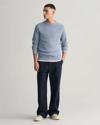 Gant Strickpullover COTTON PIQUE C-NECK Blau/Hellblau/Grau