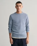 Gant Strickpullover COTTON PIQUE C-NECK Blau/Hellblau/Grau
