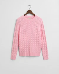 Gant Strickpullover COTTON CABLE C-NECK Rosa/Lila