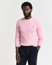 Gant Strickpullover COTTON CABLE C-NECK Rosa/Lila