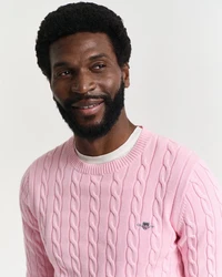 Gant Strickpullover COTTON CABLE C-NECK Rosa/Lila