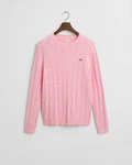 Gant Strickpullover COTTON CABLE C-NECK Rosa/Lila