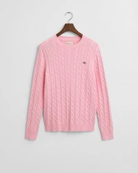 Gant Strickpullover COTTON CABLE C-NECK Rosa/Lila