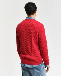 Gant Strickpullover COTTON CABLE C-NECK Rot