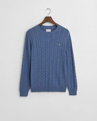 Gant Strickpullover COTTON CABLE C-NECK Blau/Dunkelblau/Hellblau