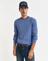 Gant Strickpullover COTTON CABLE C-NECK Blau/Dunkelblau/Hellblau