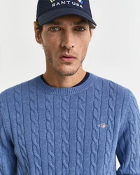 Gant Strickpullover COTTON CABLE C-NECK Blau/Dunkelblau/Hellblau