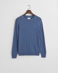 Gant Strickpullover COTTON CABLE C-NECK Blau/Dunkelblau/Hellblau