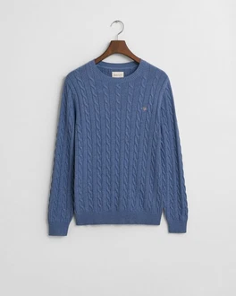 Gant Strickpullover COTTON CABLE C-NECK Blau/Dunkelblau/Hellblau