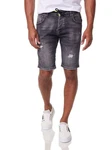Denim House Jeansbermudas im Destroyed Look mit Stretch Schwarz