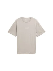 TOM TAILOR Denim T-Shirt Relaxed Fit Khaki/Grau/Beige/Braun