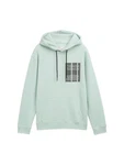 TOM TAILOR Sweatshirt Hoodie mit Logo Print dunkelgrau / mint