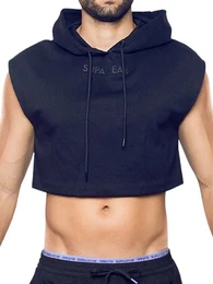 Hoodie Cropped Hoodie Black L