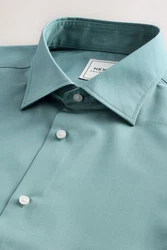 Next Langarmhemd mit Haifischkragen Grün/Hellblau/Türkis