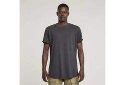 G-STAR T-Shirt Text Back Overdyed Lash Dunkelgrau/Hellgrau/Khaki/Grau/Schwarz