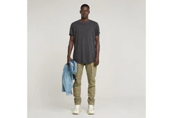 G-STAR T-Shirt Text Back Overdyed Lash Dunkelgrau/Hellgrau/Khaki/Grau/Schwarz