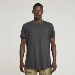 G-STAR T-Shirt Text Back Overdyed Lash Dunkelgrau/Hellgrau/Khaki/Grau/Schwarz