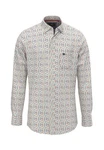 FYNCH-HATTON Langarmhemd Casual Fit Combi Print Beige/Weiß/Mischfarben/Creme