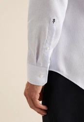 seidensticker Langarmhemd Business Hemd Shaped Fit Hellblau/Blau