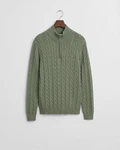 Gant Strickpullover Troyer COTTON CABLE HALF ZIP Dunkelgrün/Grün Gant Strickpullover Troyer COTTON CABLE HALF ZIP Dunkelgrün/Grün