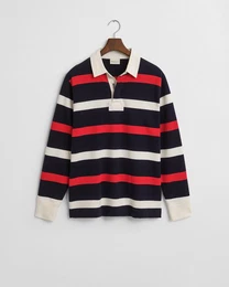 Sweatshirt Poloshirt Rugger im Streifenmuster - Regular Fit