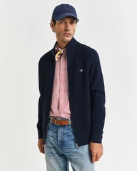 Gant Strickjacke Regular Fit Dunkelblau/Hellblau/Schwarz