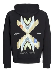 Jack & Jones Sweatshirt Hoodie Porto Schwarz/Dunkelblau