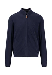 FYNCH-HATTON Strickjacke Cardigan Zip Dunkelblau/Hellblau/Blau